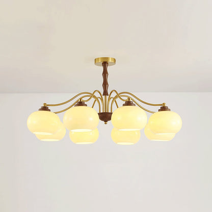 Persimmon Glass Globe Chandelier