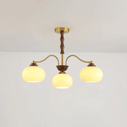 Persimmon Glass Globe Chandelier