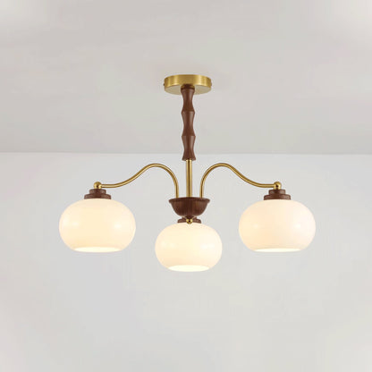 Persimmon Glass Globe Chandelier
