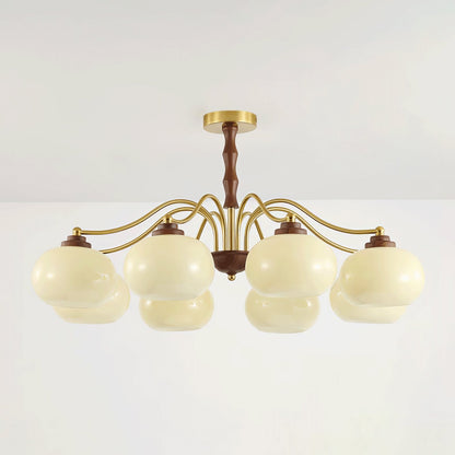 Persimmon Glass Globe Chandelier