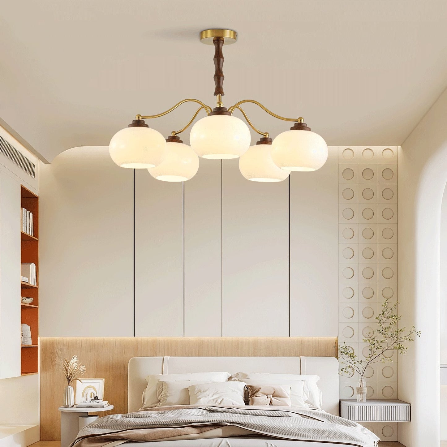 Persimmon Glass Globe Chandelier