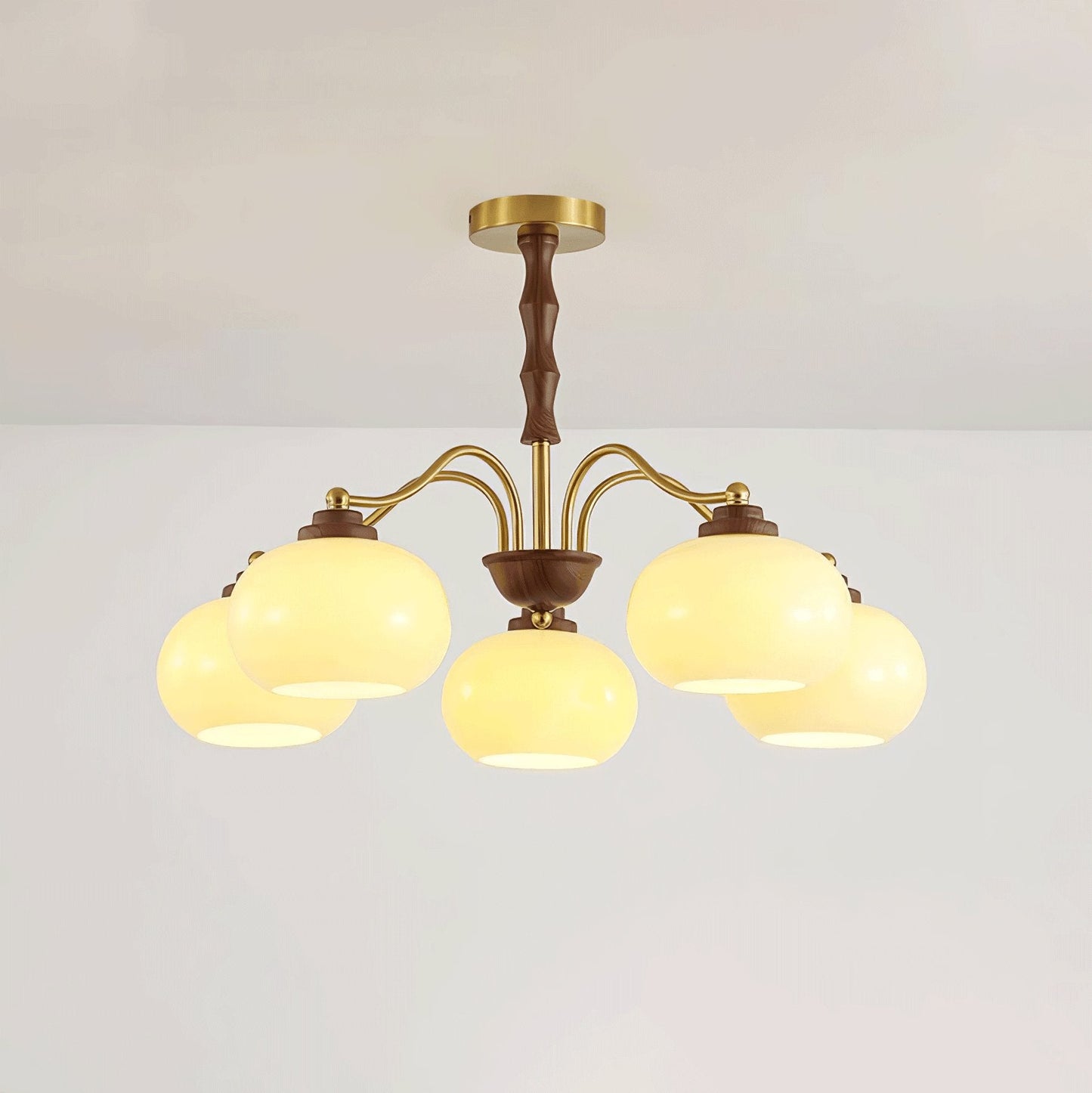 Persimmon Glass Globe Chandelier