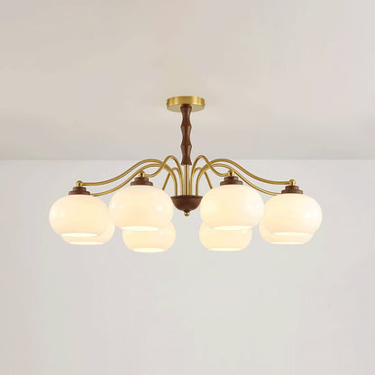 Persimmon Glass Globe Chandelier