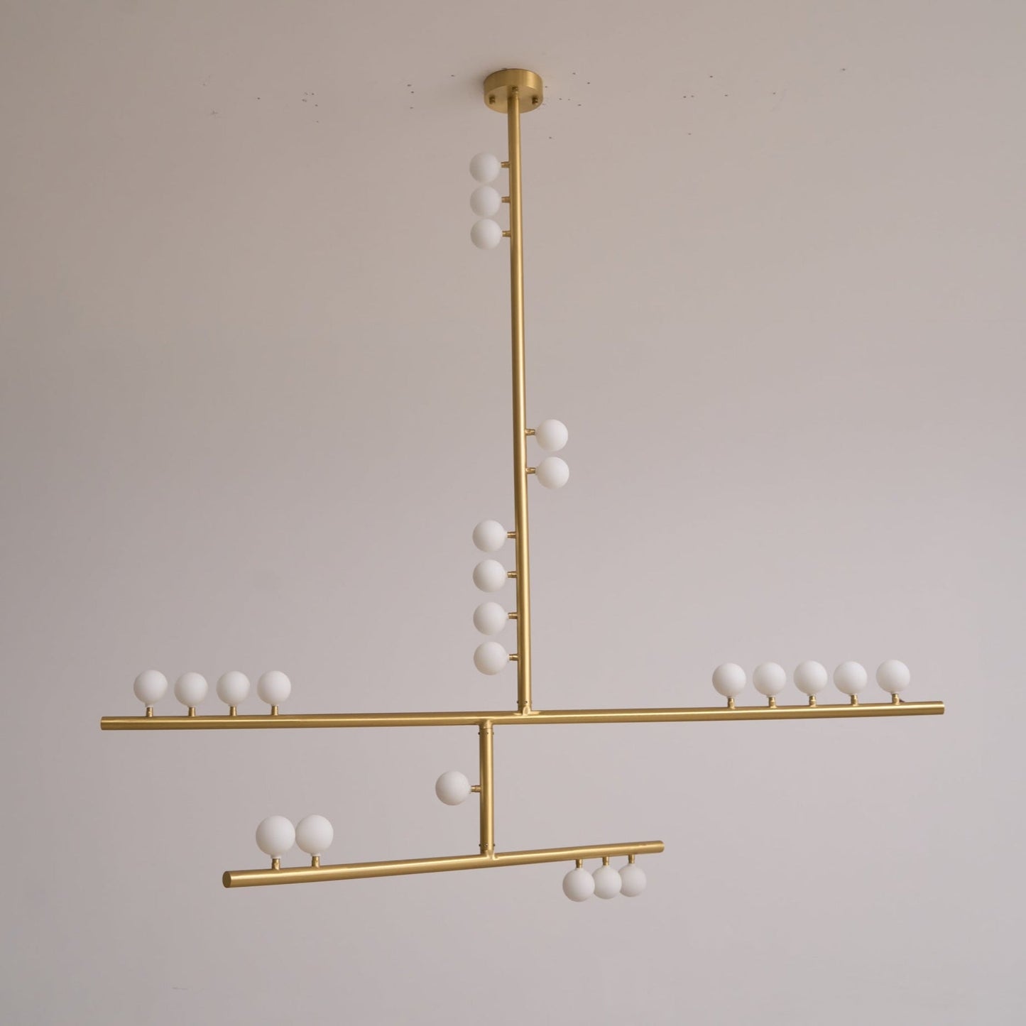 Brass Glass Drop Chandelier