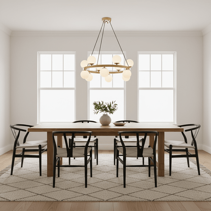 Bubbles Brass Ring Chandelier
