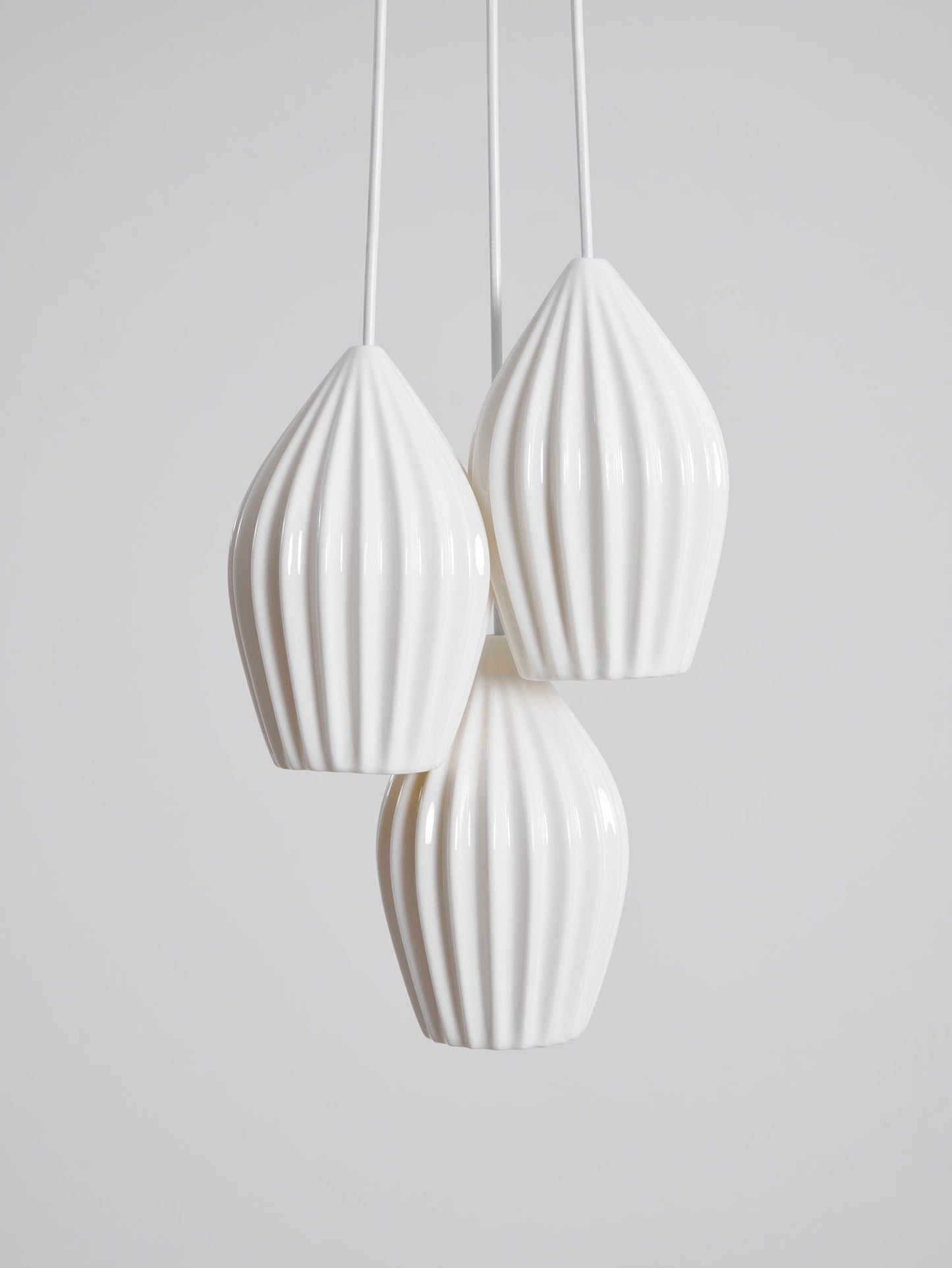 Ceramic Ribbed Pendant Light