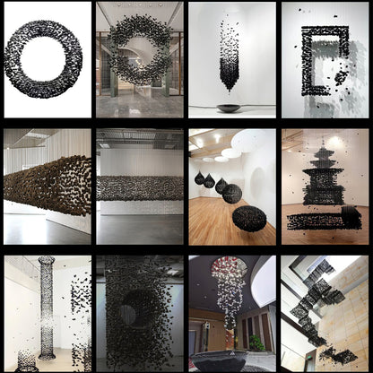 The Charcoal Halo LED Chandelier | Custom Size & Made-to-Order Lighting for Luxury Homes & Commercial Spaces
