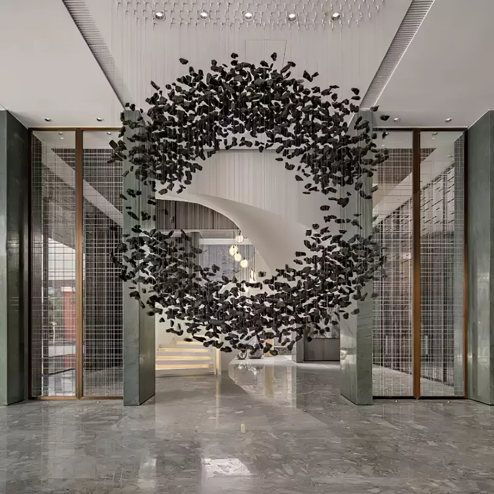 The Charcoal Halo LED Chandelier | Custom Size & Made-to-Order Lighting for Luxury Homes & Commercial Spaces