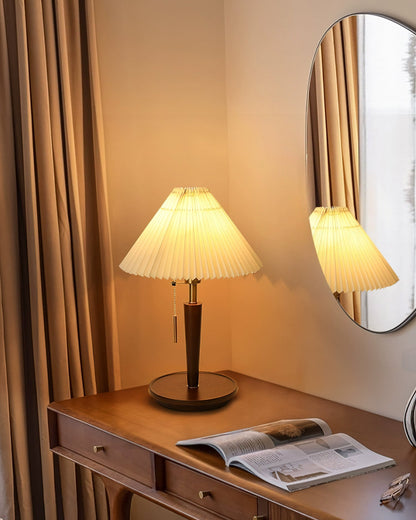 Cone Pleated Fabric Table Lamp