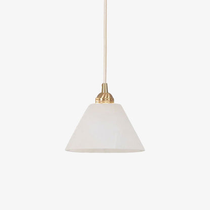 Conical Alabaster Brass Pendant Lamp