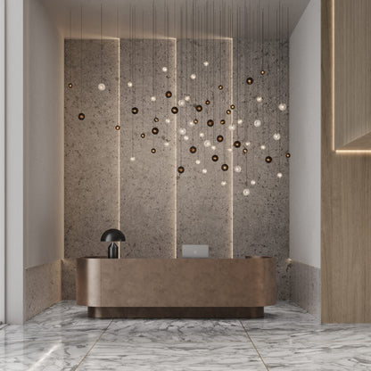 Cosmic Sphere Cascade Chandelier