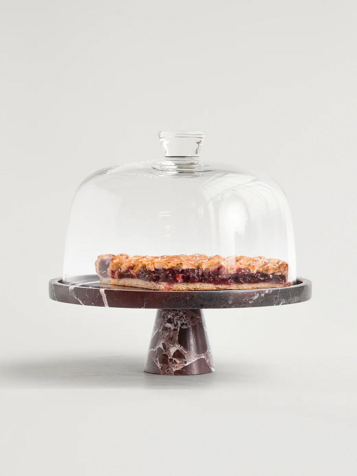 Crimson Marquina Marble Pedestal Tray