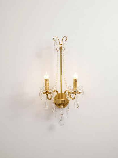 Crystal Pearl Chain Wall Lamp