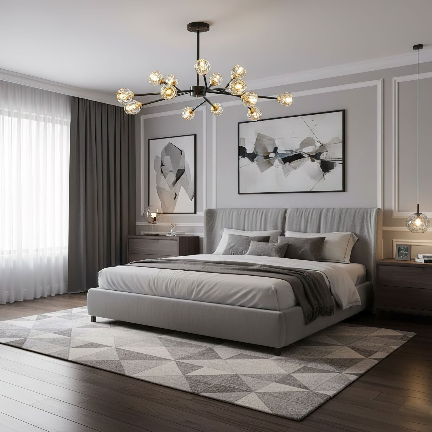 Crystal Ball Round Cluster Chandelier
