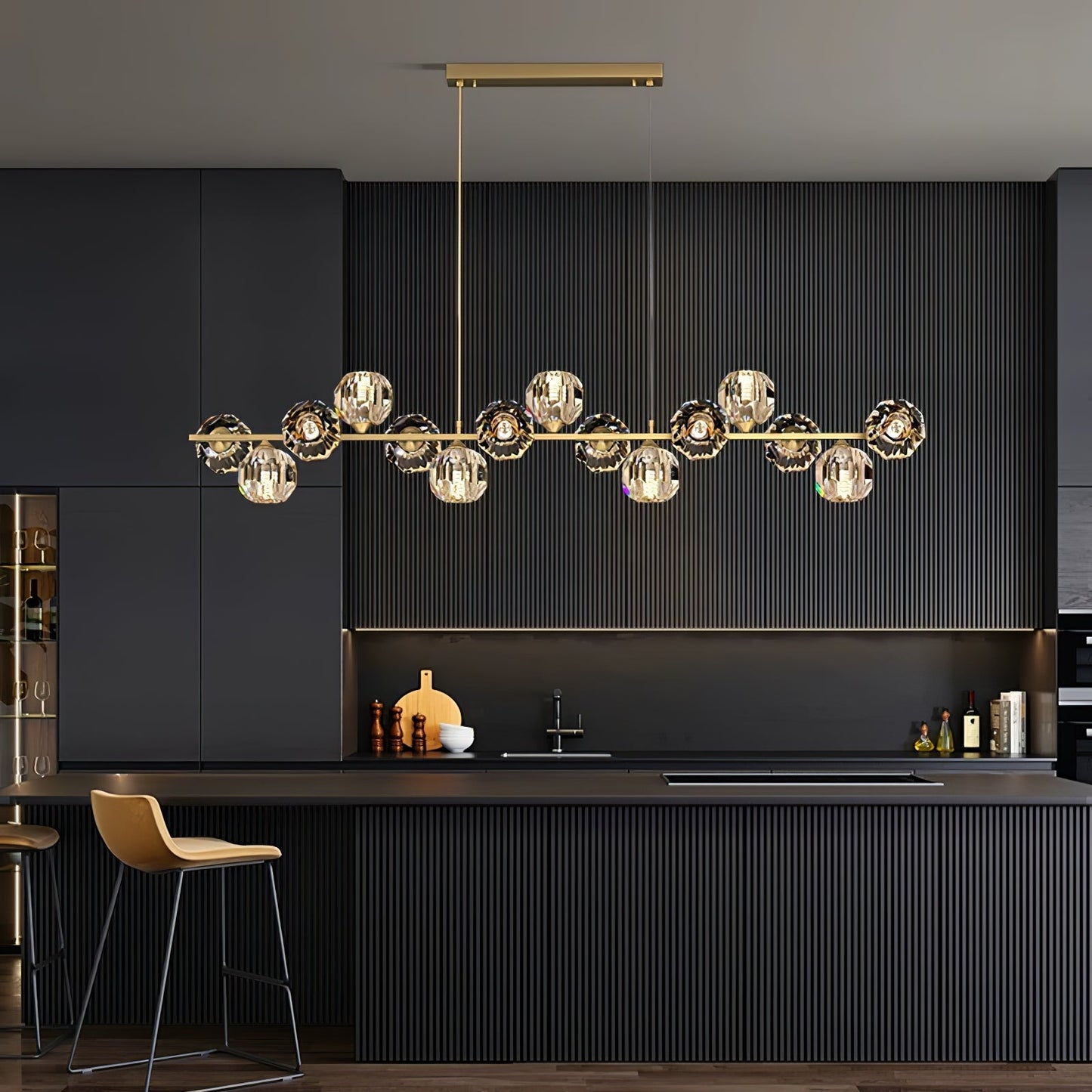 Crystal Glass Ball Chandelier