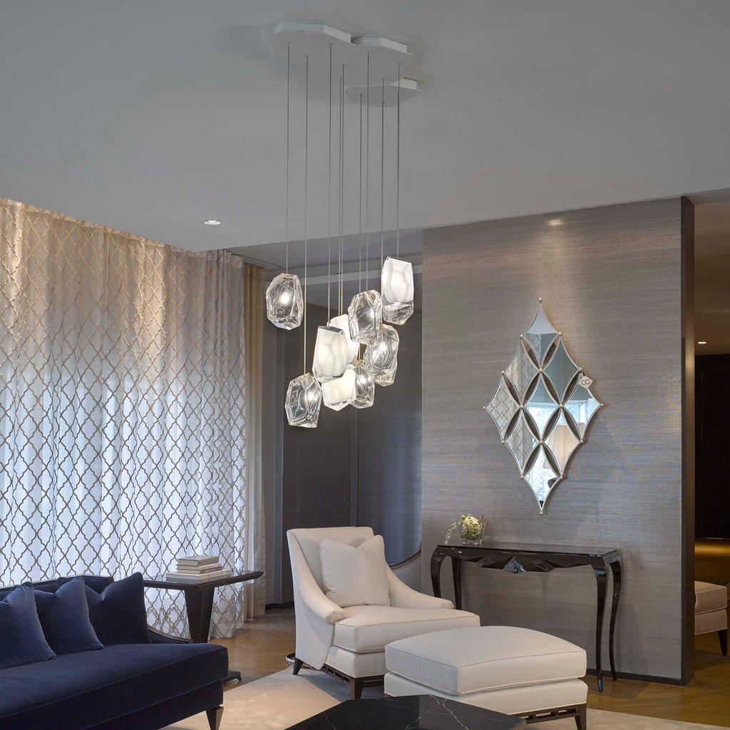 Crystal Rock Cluster Pendant Light