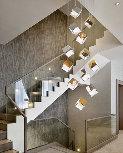 Cubic Luster Cascade Chandelier