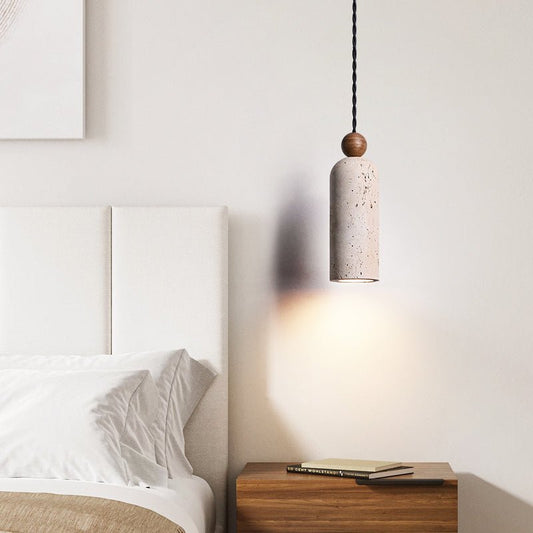 Cylinder Wood Bead Pendant Light