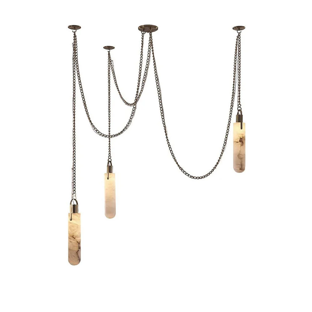 Cylindrical Cluster Alabaster Chandelier