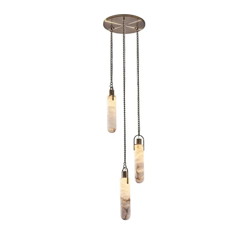 Cylindrical Cluster Alabaster Chandelier