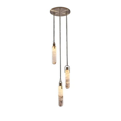 Cylindrical Cluster Alabaster Chandelier