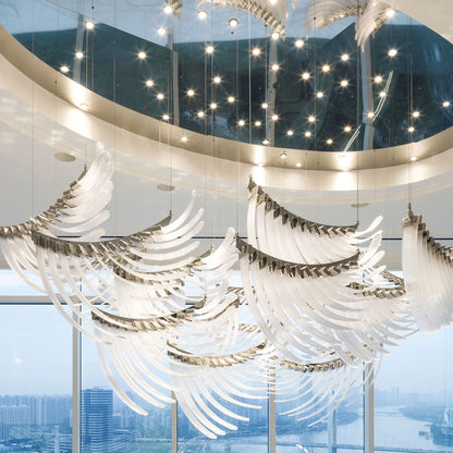 The Bird Feather Wings LED Chandelier | Custom Size & Made-to-Order Lighting for Luxury Homes & Commercial Spaces