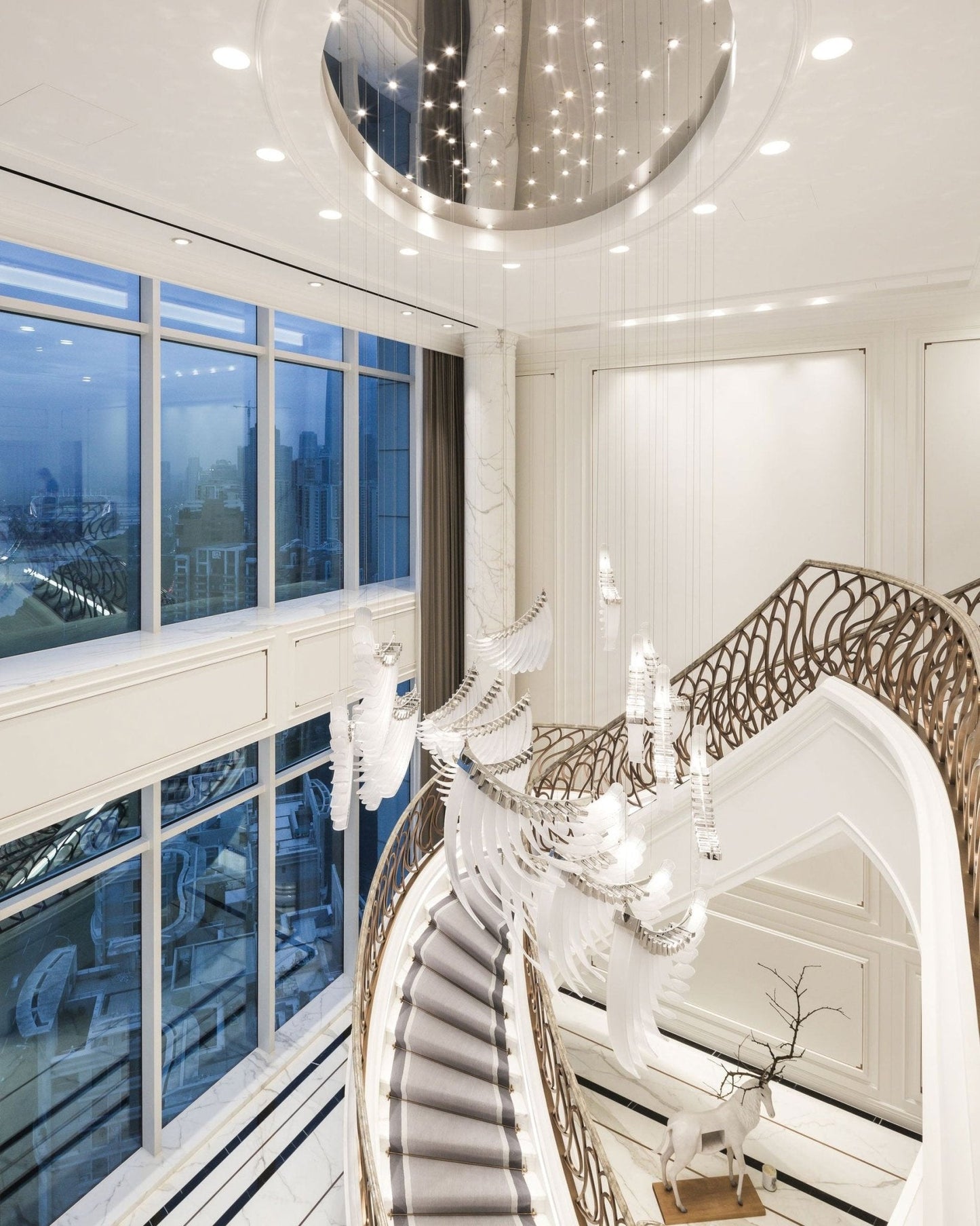 The Bird Feather Wings LED Chandelier | Custom Size & Made-to-Order Lighting for Luxury Homes & Commercial Spaces