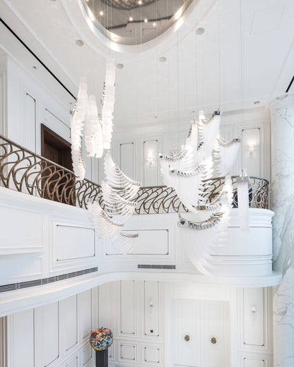 The Bird Feather Wings LED Chandelier | Custom Size & Made-to-Order Lighting for Luxury Homes & Commercial Spaces