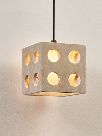 Dice Travertine Pendant Light