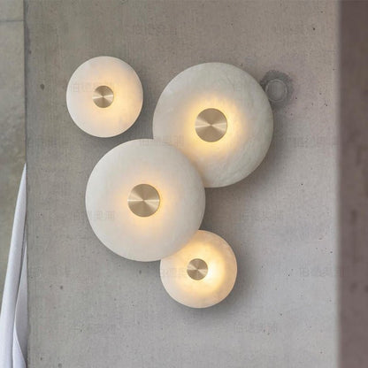 Disc Shaped Alabaster Wall Light