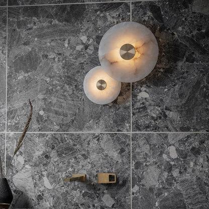 Disc Shaped Alabaster Wall Light