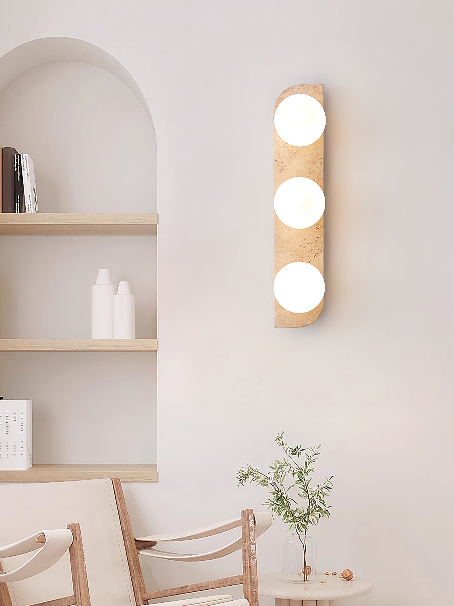 Elysian Travertine Plug-in Wall Light