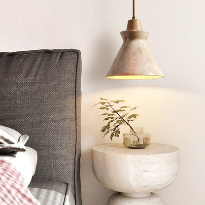 Ember Travertine Cone Pendant Lamp