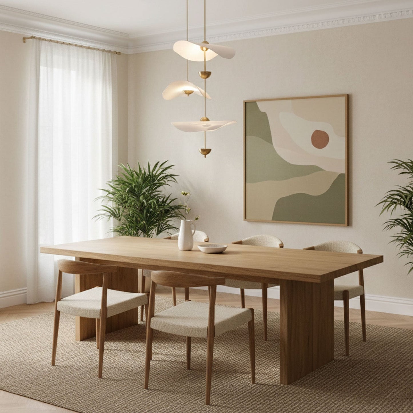 Envolee Double Biscuit Pendant Light