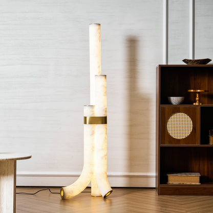 Piped Alabaster Floor Lamp