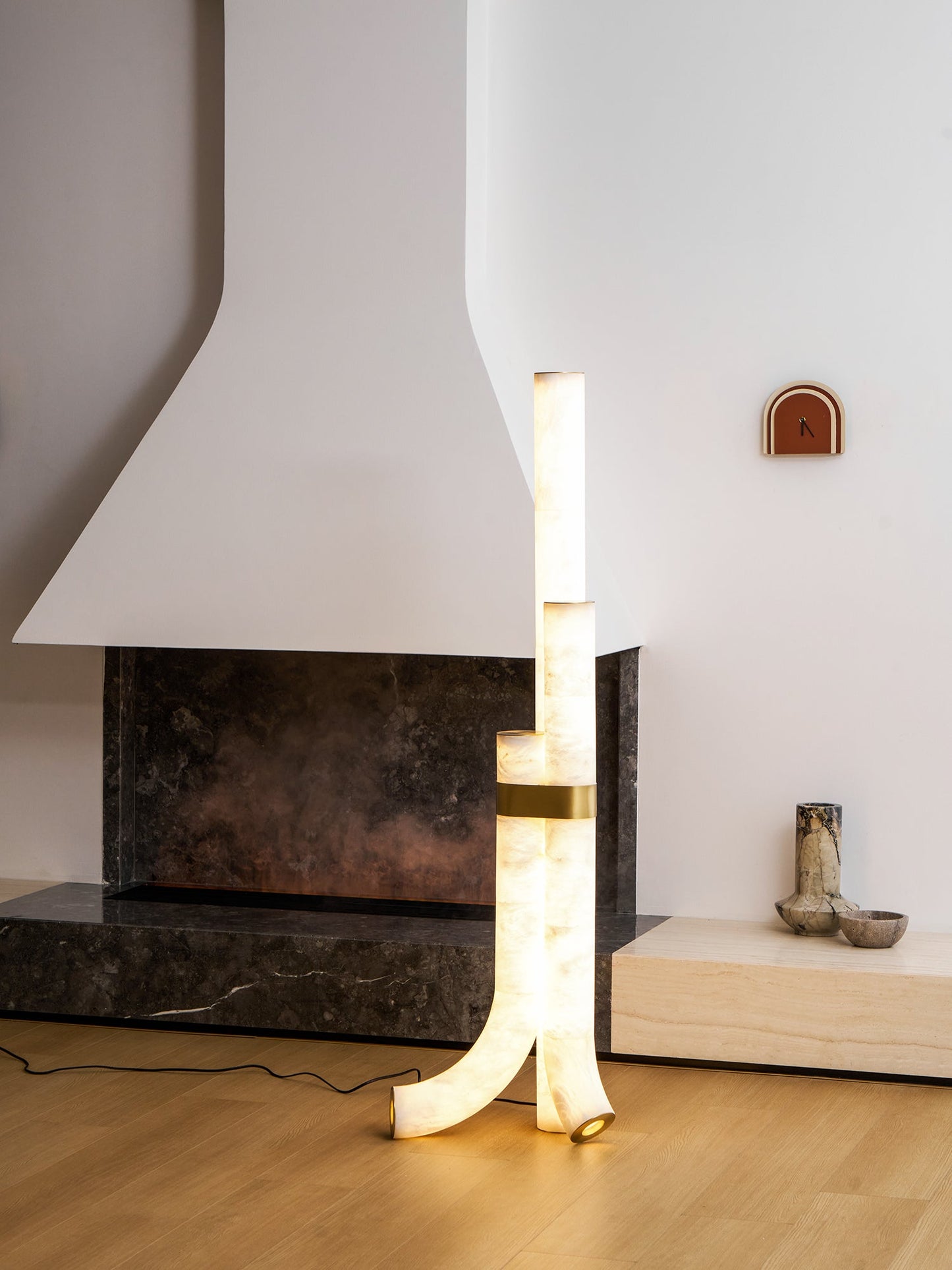 Piped Alabaster Floor Lamp