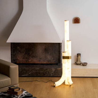 Piped Alabaster Floor Lamp