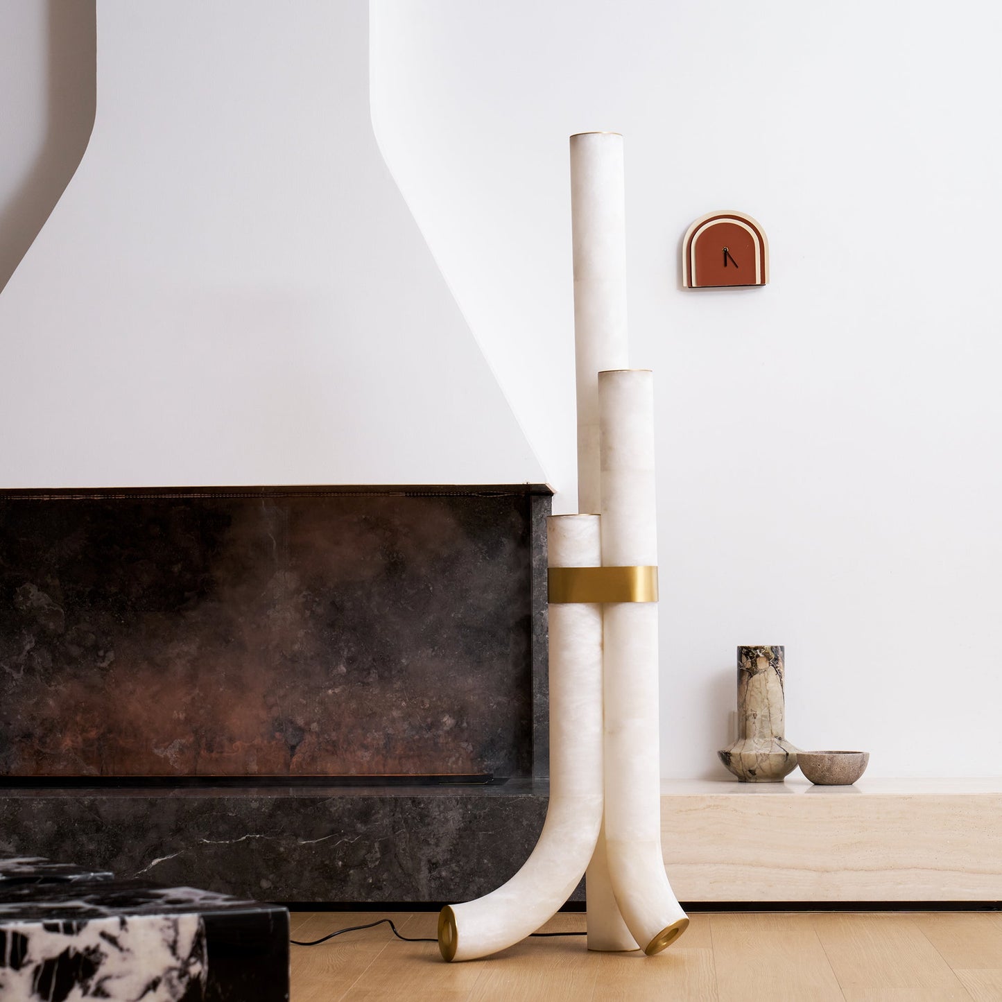 Piped Alabaster Floor Lamp
