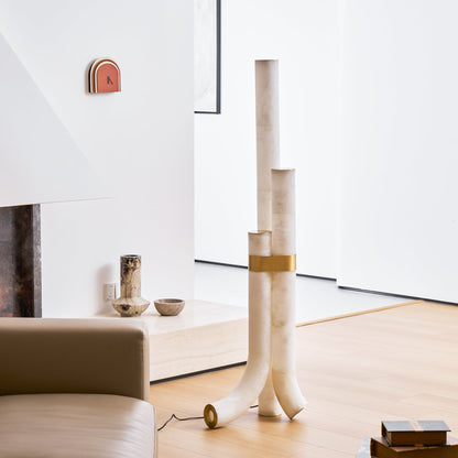 Piped Alabaster Floor Lamp