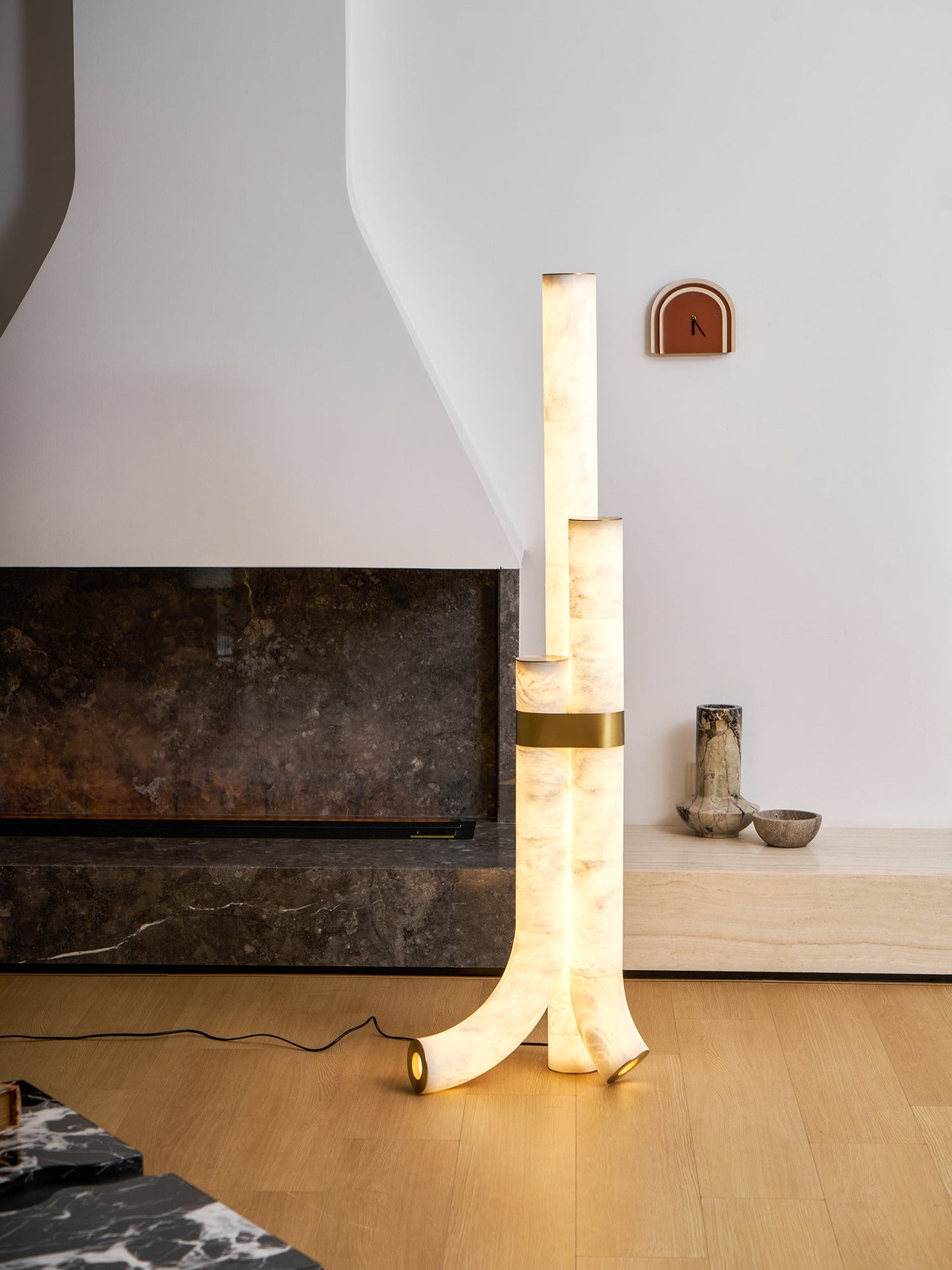 Piped Alabaster Floor Lamp