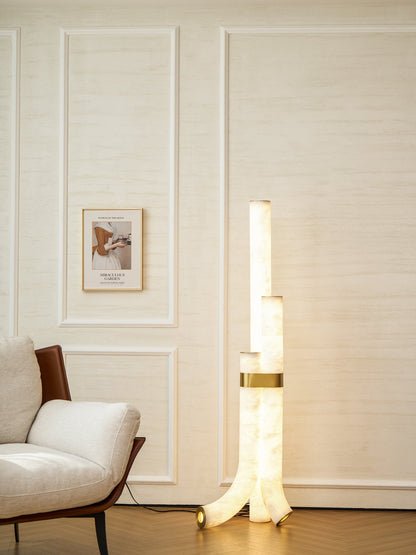 Piped Alabaster Floor Lamp