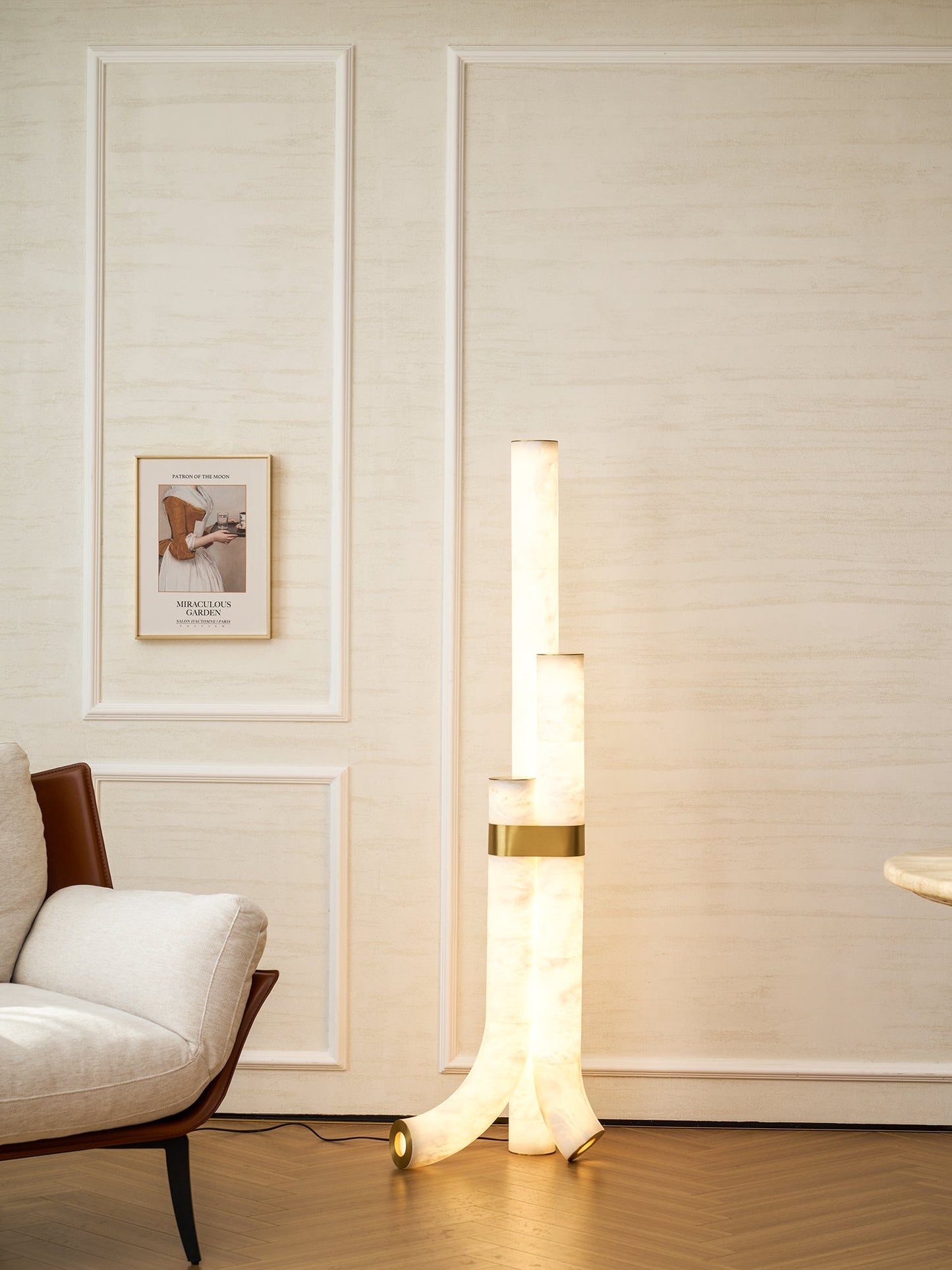 Piped Alabaster Floor Lamp