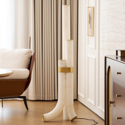 Piped Alabaster Floor Lamp