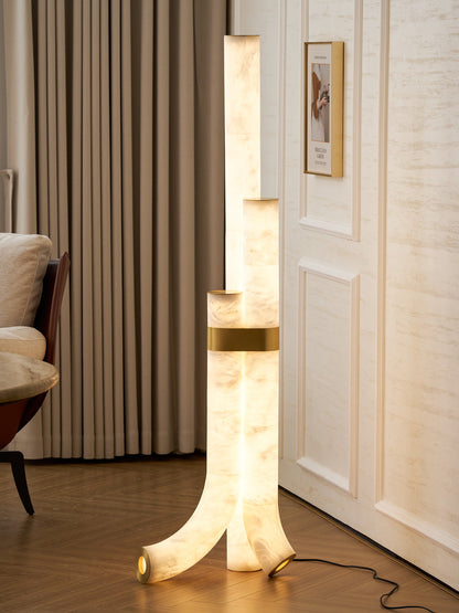 Piped Alabaster Floor Lamp