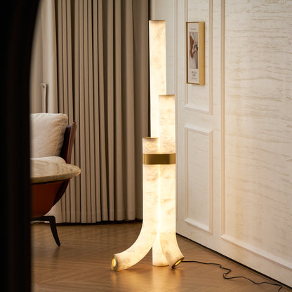 Piped Alabaster Floor Lamp