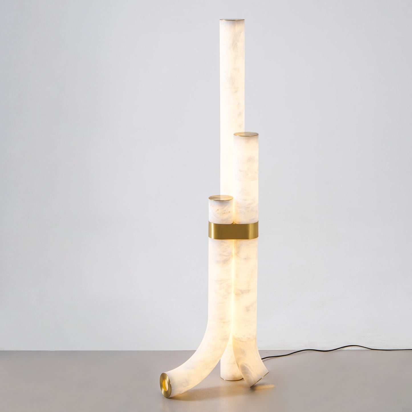Piped Alabaster Floor Lamp