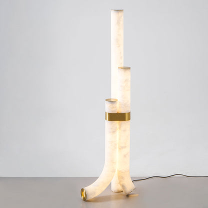 Piped Alabaster Floor Lamp