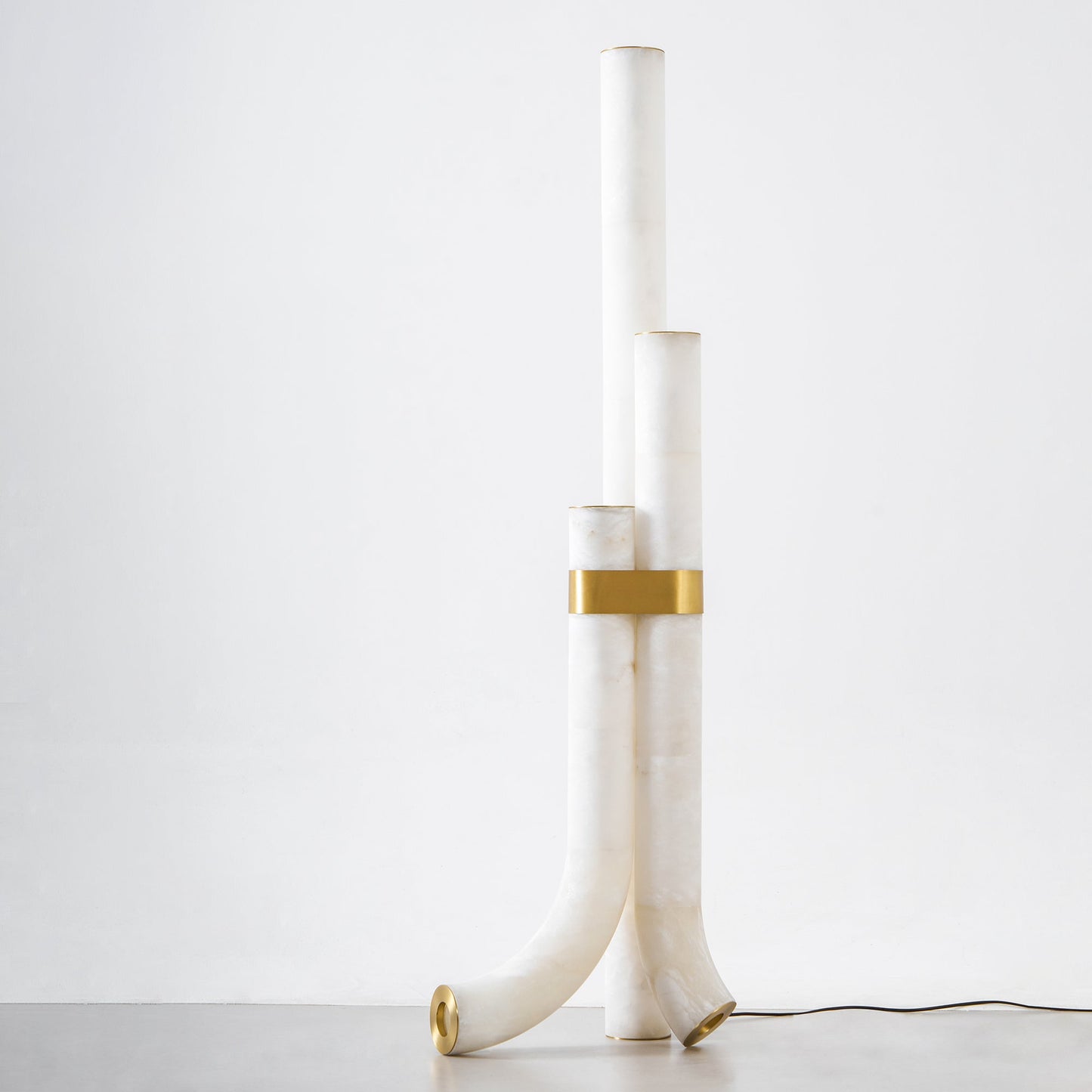 Piped Alabaster Floor Lamp