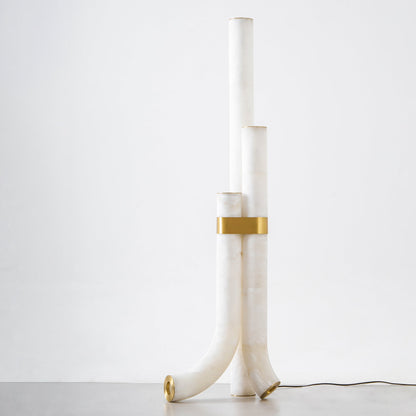 Piped Alabaster Floor Lamp