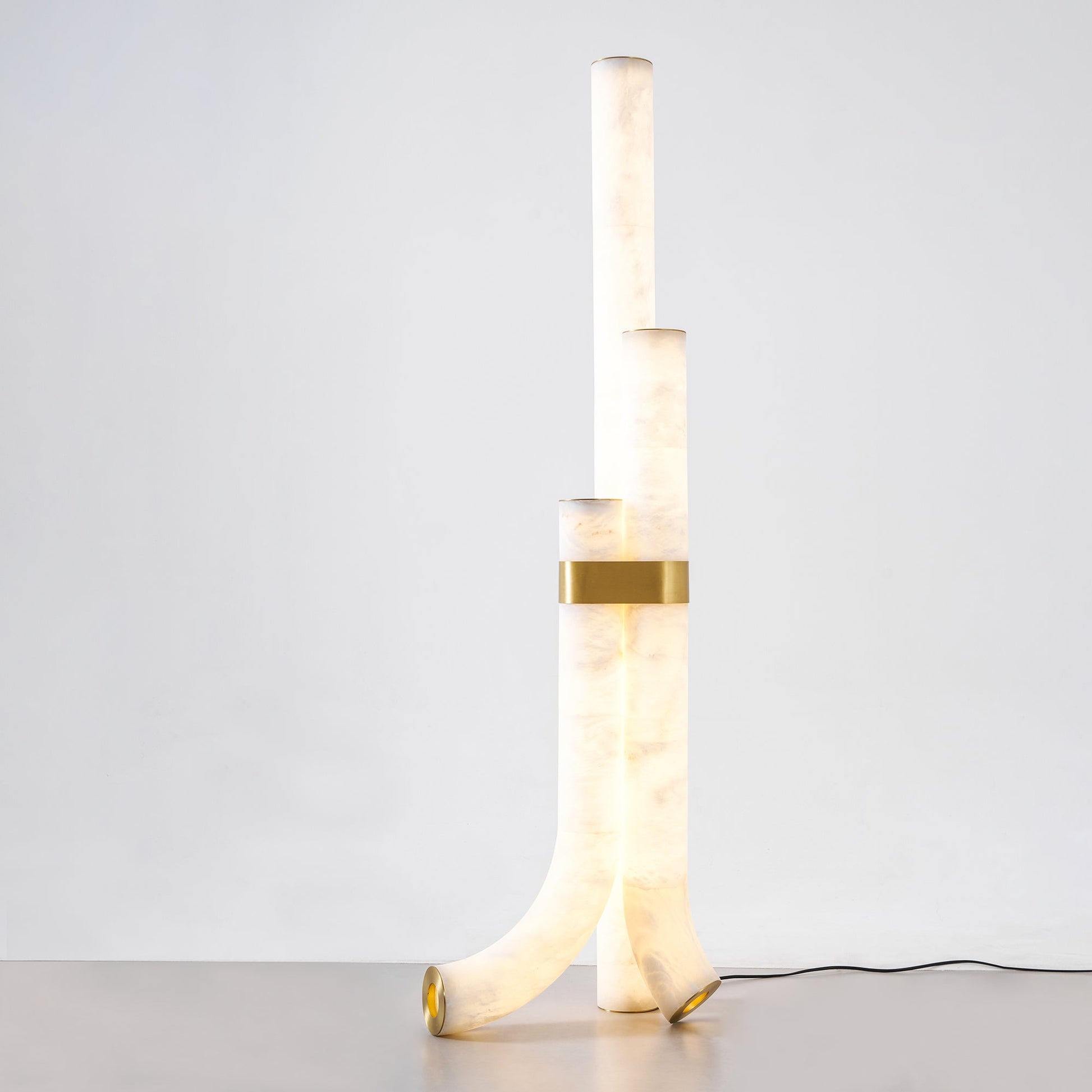 Piped Alabaster Floor Lamp